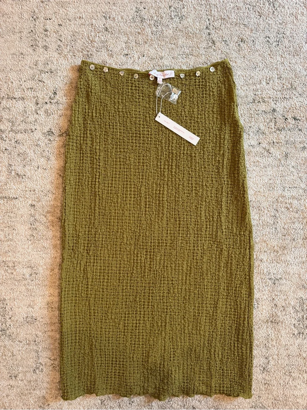 NWT Lisa Says Gah Olive Textured Button Top & Sammy Maxi Skirt Set M - Picture 8 of 10
